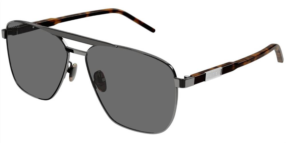 NEW GUCCI men's gg1164s aviator sunglasses in gunmetal  - grey